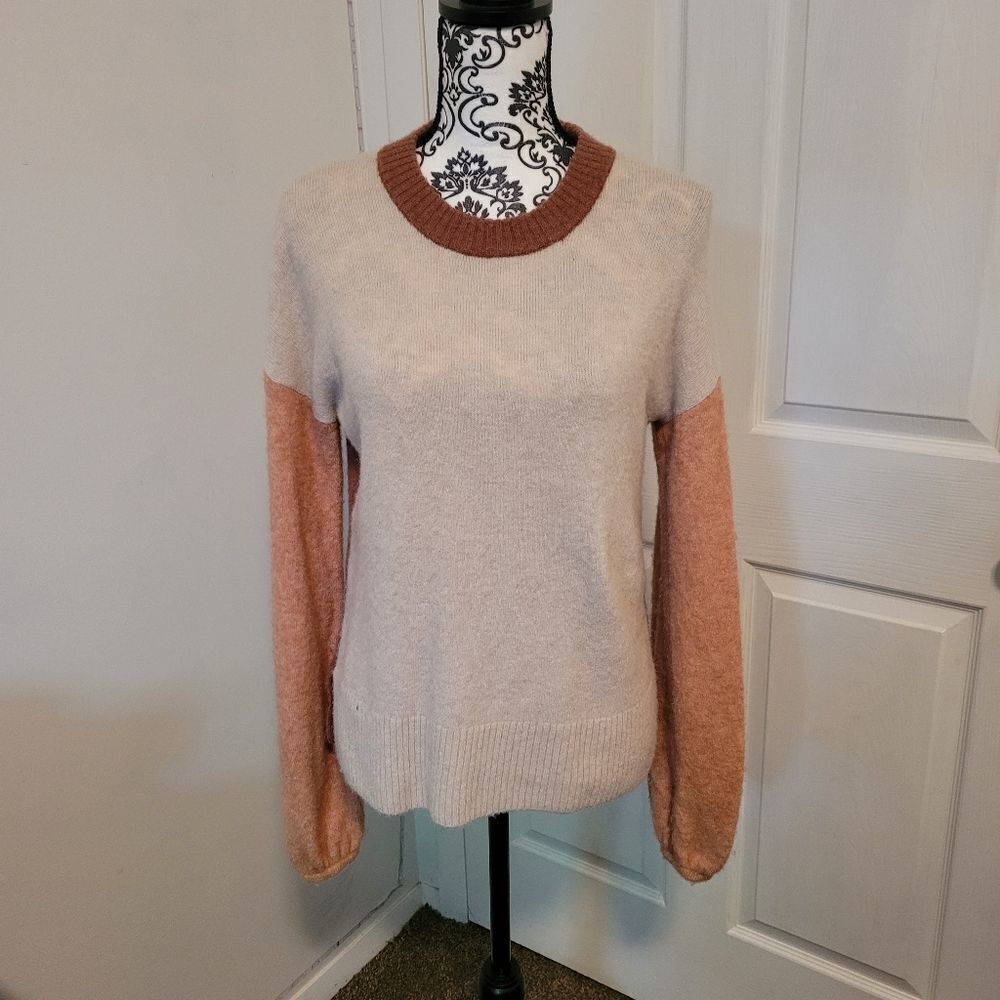 Madewell Payton color block wool alpaca blend sweater
